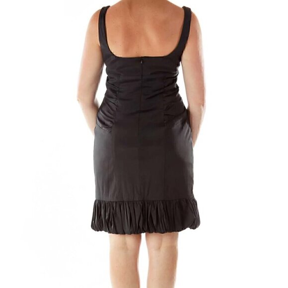 EUC - Betsy & Adam By Linda Bernell Black Ruched Evening Cocktail Dress - Size 8 - Picture 3 of 14